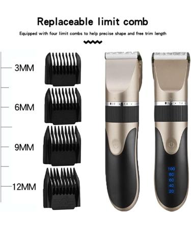 lmoikesz Electric Hair Clippers 0.8-2.0mm Adjustable Barber Men Trimmers Washable Low Noise Shaver with Limit Hairbrushes Gray - Buy Online on GoSupps.com
