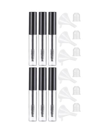 Beavorty 2 Sets Mascara Tube Funnel Toiletry Containers Mascara Clear Eyelash Wand Tube Black Plastic