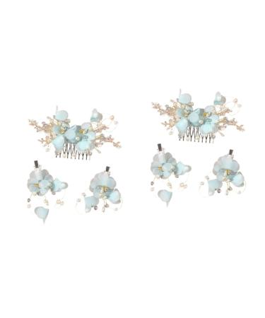 MAGICLULU 2 Sets Hair Comb Crystal Hairpin Combs Wedding Veil Flower Hair Clips for Women Bridal Headpieces for Wedding Hair Teasing Comb Bride Hair Decor Headdress Pearl Delicate Miss Alloy