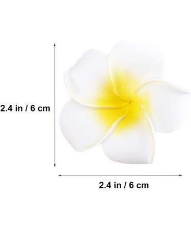 Minkissy 100Pcs 6CM Hawaiian Plumeria Foam Flowers - Artificial Frangipani for DIY Hair Hat Wedding & Beach Party Decor (White) - Buy Online on GoSupps.com