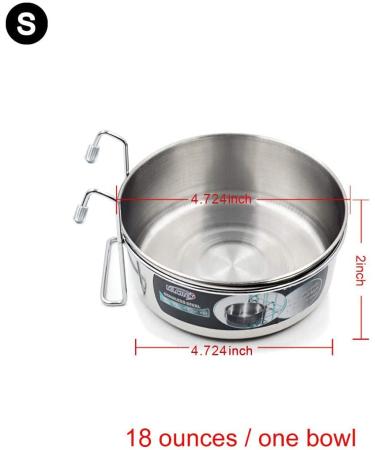MLCINI Hanging Pet Bowl 2 Pack - Stainless Steel Non-Spill Water & Food Bowls for Dogs & Cats in Crate - Small Size 18 Ounce - Buy Online on GoSupps.com