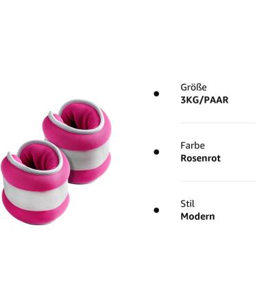 Coli Pet 3kg Adjustable Wrist Weights for Men & Women - Perfect for Fitness Walking Jogging Gymnastics & Strength Training - Rose Red - Buy Online on GoSupps.com