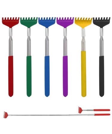 6 pieces stainless steel telescopic back scratcher extendable up to 68cm telescopic metal back scratcher for head and back
