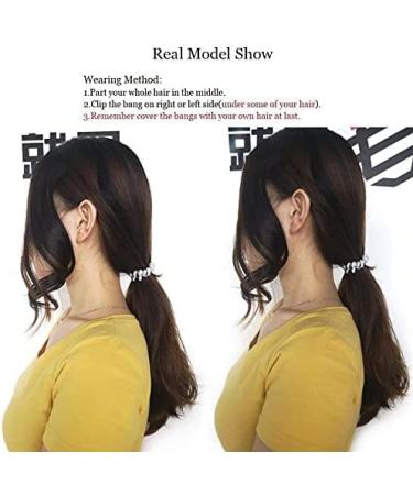 Dark Brown Side Bangs 2PC - Curly Human Hair Clip-In Fringe Extensions - Buy Online on GoSupps.com