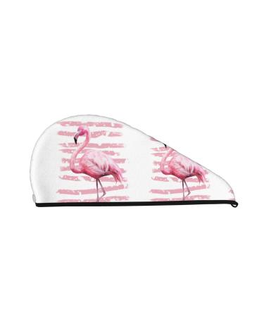 Flamingo Microfiber Hair Towel Soft Super Absorbent Hair Towel Wrap for Women Coral Velvet Quick Dry Hair Cap for Long Curly and Thick Hair