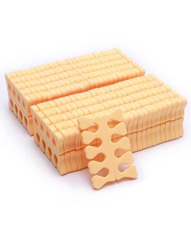100 pieces toe separator for pedicure soft nail art finger separator divider spacer manicure pedicure tool gel painting accessories for nail art painting toenails (yellow)