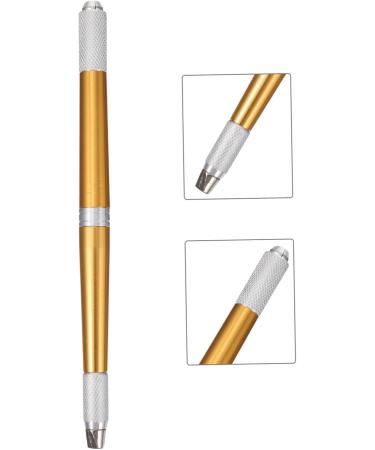 DRESSOOS Supply Pencil Manual Make Makeup Eyebrow Professional Aluminium Alloy Microblading Pen Embroidered 14.2x0.9cm Golden - Buy Online on GoSupps.com