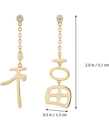 SOIMISS 1 Pair Blessing Earrings Girl Earrings Spring Festival Ear Dangle Ear Decorations Miss South Korea - Buy Online on GoSupps.com