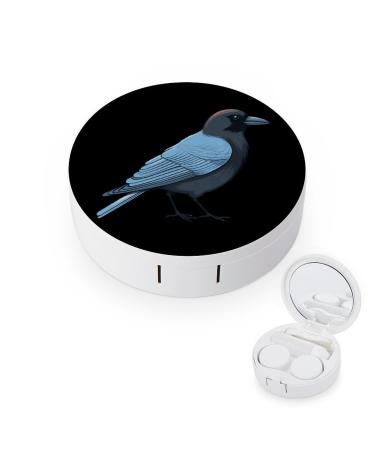 Crow Contact Lens Travel Kit Portable Cute Contact Box with Mirror for Daily Outdoor