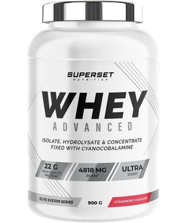 Superset Nutrition | 100% Whey Proteine Advanced (900g) | Whey prot ine | Prot ine assimilation optimis e - Fraise Yogourt - Buy Online on GoSupps.com