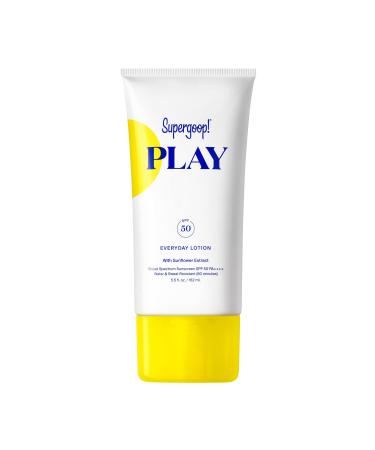 Supergoop! PLAY Everyday Lotion SPF 50-5.5 fl oz - Broad Spectrum Body & Face Sunscreen for Sensitive Skin - Great for Active Days - Fast Absorbing, Water & Sweat Resistant - Reef Friendly 5.5 Fl Oz (Pack of 1)