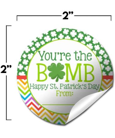 You're The Bomb Shamrock Themed Happy St. Patrick's Day Hot Cocoa Bomb Sticker Labels  Total of 40 2 Circle Stickers (20 sets of 2) by AmandaCreation - Buy Online on GoSupps.com