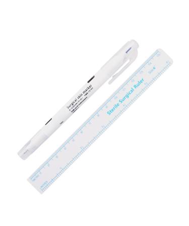 10Pcs Makeup Positioning Marker Pen Surgical Skin Mark Tool Microblading Marker Pen with Paper Ruler Quick Drying Marker
