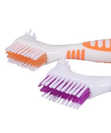Hatisan 8Pcs Denture Cleaning Brush Set - Premium Hygiene Denture Cleaner with Multi-Layered Bristles & Ergonomic Rubber Handle (4 Colors) - Buy Online on GoSupps.com