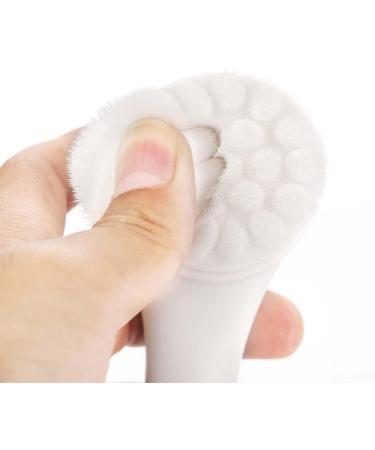 Double Sided Facial Cleansing Brush | Exfoliating & Massage Soft Bristles | Silicone Pore Cleaner for Blackheads, Acne | Multi-Purpose Wet/Dry | Pink - Buy Online on GoSupps.com