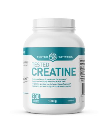 Tested Nutrition Creatine Monohydrate Powder | 5g Creatine Monohydrate | Increased Muscle Mass Improved Strength Performance Power | Unflavoure 200 Servings (1000 g)
