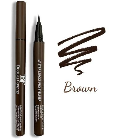 Beauty Forever Master Stroke Pro Eyeliner - Long Lasting Waterproof Felt Tip Pen for All Eye Shapes - Semi Matte Finish - Smudge Proof - Available in Brown - Buy Online on GoSupps.com