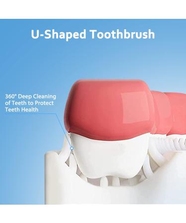 Qinerle 2 Pack U-Shaped Kids Toothbrush, Food Grade Silicone, 360 Cleaning Design - Blue - Buy Online on GoSupps.com