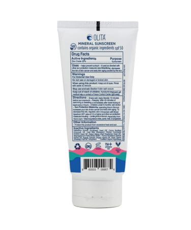 Olita Mineral Sunscreen SPF 50 Lotion for Kids - Unscented - 3 oz | Broad Spectrum & Water-Resistant | Chemical-Free & Organic Zinc Sunblock | Reef Safe & All-Natural - Buy Online on GoSupps.com