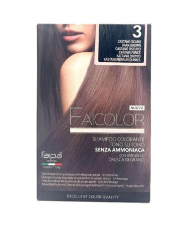 Faipa Faicolor shampoo colorant clay on tone without ammonia 3 dark brown