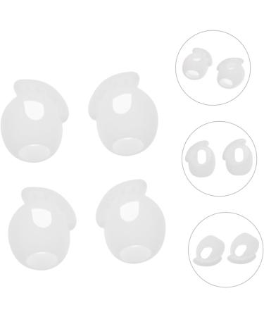 NOLITOY Comfortable Earphone Ear Tip Accessories | Non-Slip Over-Ear Headphones | White Silicone Caps for Earbuds | 2 Pairs Ideal Alternative - Buy Online on GoSupps.com