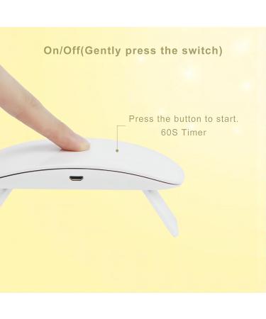 Buy Madenia Mini UV Lamp for Gel Nails - Portable 6W USB Nail Dryer with 60s Timer | Ideal for Beginners & Perfect for Gel Nail Polish - Buy Online on GoSupps.com