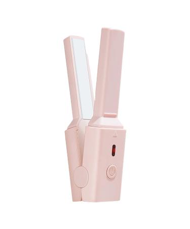 Small Curling Iron | Rechargeable Hair Straightener and Curler - Safe Professional Curling Wand for Women of Straight and Curly Hair Kagrote Pink