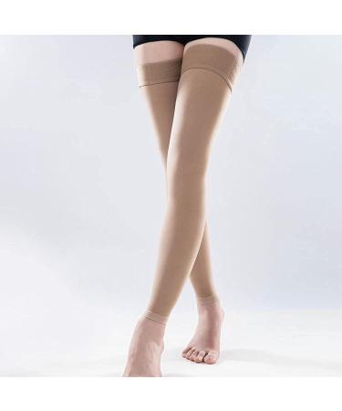 Nezih Winter Socks - Soft Compression Stockings for Varicose Veins | Thigh High 34-46 mmHg | Footless & Over the Knee | 5XL Brown | Men & Women - Buy Online on GoSupps.com