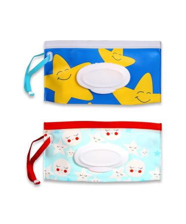 Pack Baby Wipes Bag Portable Flip Top Wet Wipes Package Pouch for Travel (Color B)
