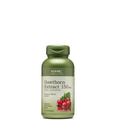 GNC Herbal Plus Hawthorn Extract 150mg, 100 Capsules, Supports Heart Health