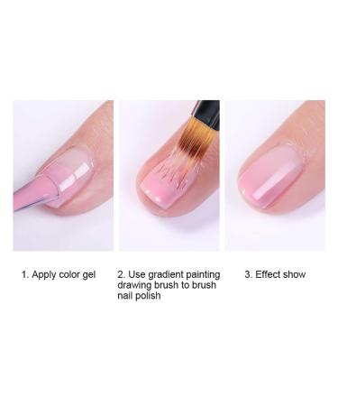 LWBTOSEE 2pc Nail Ombre Brush Set - Gradient Color Painting Pen for UV Gel Polish, Rhinestone Crystal & Acrylic Nail Art (Black & White) - Buy Online on GoSupps.com