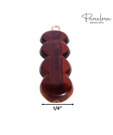 Parcelona French Circle Scallop Tortoise Shell Brown Small 1 1/2 Celluloid Hair Clips Set - Pack of 4 for Women and Girls - Buy Online on GoSupps.com