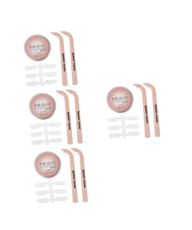 Beavorty 4 Sets Eye Makeup Aid Eyelash Makeup Tool Eye Makeup Assistant Tool Lower Lashes Stamp Eyelash Guide Eyelash Stencil for Makeup Eyelash Stamp Makeup Tool for Eyelash