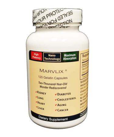 Marvlix - With Cordyceps Sinensis Mushroom: Supports the heart lungs kidneys liver etc. - Made in USA! - 120 Ct Capsules - Pure Potent and Bioavailable