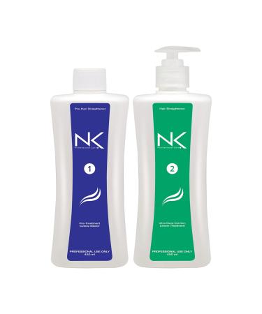 NK Professional Care Keratin Hair Straightening Treatment for All Hair Type Nourishes Reconstructs and Smooths Hair 450ml 15oz 15 Ounce