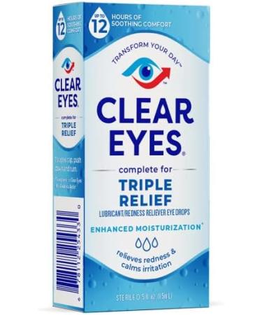 Clear Eyes Triple Action Relief Eye Drops - 0.50 oz (Pack of 6) | Fast International Shipping - Buy Online on GoSupps.com