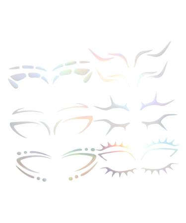 HAPINARY 6pcs Iridescent Eyeliner Face Eye Liner Makeup Sticker Eyeshadow Eye Decals Transfer Glue