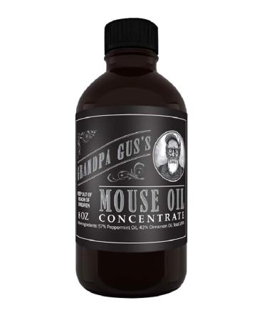 Grandpa Gus's Mouse Rodent Repellent, 8 Oz Concentrate Peppermint & Cinnamon Oil, Repels Mice/Rats from Nesting, Chewing in Homes/RV, Boat/Car, Storage & Wiring, Makes 1.25 Gallon