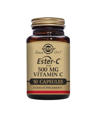 Solgar Ester-C Plus 500 mg Vitamin C (Ascorbate Complex) - 50 Vegetable Capsules - Gentle & Non Acidic - Antioxidant & Immune Support - Non GMO Vegan Gluten Free Kosher - 50 Servings 50 Count (Pack of 1) - Buy Online on GoSupps.com