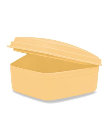 wellsamed KFO denture box mini yellow for storing braces or smaller dentures