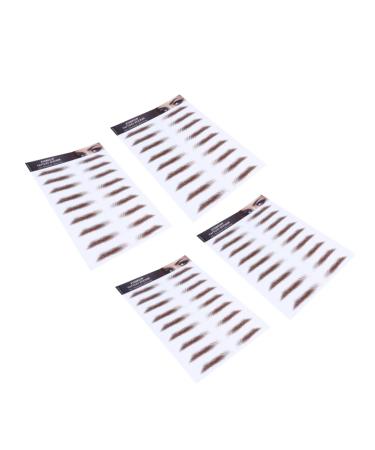 NOLITOY 4pcs D Sticker Hair-like Grooming for Makeup Imitation Stencils Fake Paper Tool Stickers Make