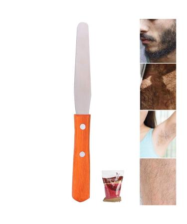 Wooden Depilatory Wax Applicator - Hair Removal Tool with Stainless Steel Handle (19.3 cm) - Perfect for All Skin Types | Buy Internationally - Buy Online on GoSupps.com