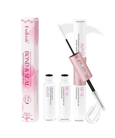 Fadlash Bond and Seal eyelash adhesive 2 in 1 for homemade cluster eyelashes super-strong hold 72 hours of cluster eyelash glue latex-free suitable for sensitive eyes (6ml+6ml) 6ml-Bond and Seal - Buy Online on GoSupps.com