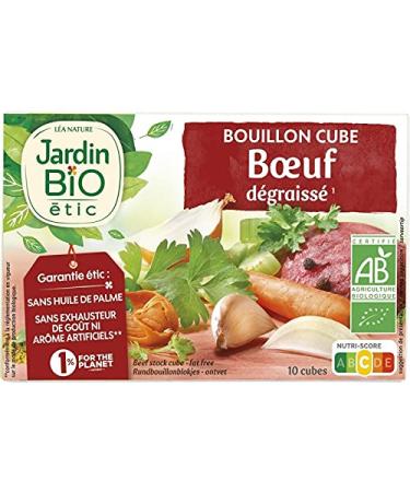 Bouillon Cube Boeuf D graiss Bio Cubes 100G - Savoureux et naturellement bio pour une cuisine saine - JARDIN BIO - Lot De 3