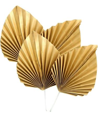 4Pcs Paper Palm Fan Cupcake Topper palm spears for cakes Spear Leaf Cake Insert Supplies Cake Decorations for Birthday Wedding Party(Gold) (cswcmy20220920-0007) - Buy Online on GoSupps.com