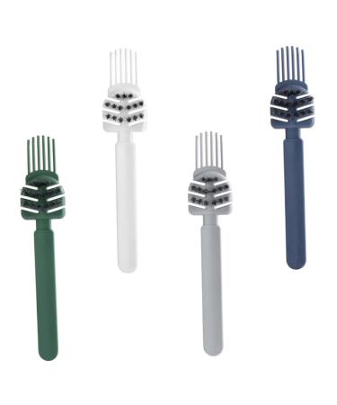 Cabilock Lot de 4 Brosses Peigne Nettoyantes Portables 4 Pcs Compactes pour Nettoyage Cheveux et Brosses Outil Pratique Bleu Vert Gris Blanc Usage Maison et Salon