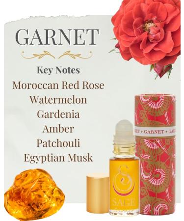 Garnet Perfume Oil Roll-On by Sage- 1/8 oz Vegan & Cruelty-Free Earthy Scent Moroccan Rose Amber Egyptian Musk Garnet 1/8 Oz Perfume Oil Roll-On - Buy Online on GoSupps.com