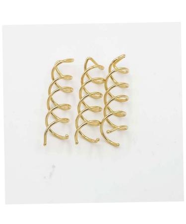 10pcs Spiral Hair Pins - Non-Scratch Round Tips for Effortless DIY Hairstyles - Golden Spin Bobby Pins - Buy Online on GoSupps.com