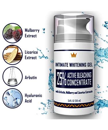 Intimate Whitening Cream | Made in USA Skin Lightening Gel for Body, Face, Bikini & Sensitive Areas | Underarm Bleaching Cream with Mulberry Extract, Arbutin & Licorice Extract - 3.4 oz - Buy Online on GoSupps.com