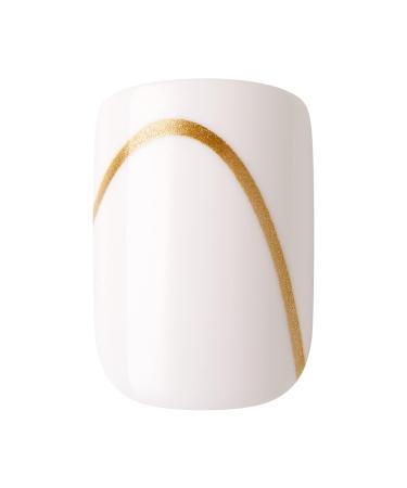 KISS Voguish Fantasy Press On Nails - Glam & Glow White Short Squoval | 28 Nails & Nail Glue Included - Buy Online on GoSupps.com